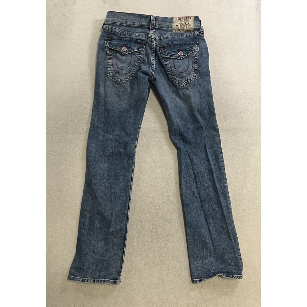 True Religion Ricky Straight Jeans Men's 31 Blue Denim Relaxed Mid Rise Stretch